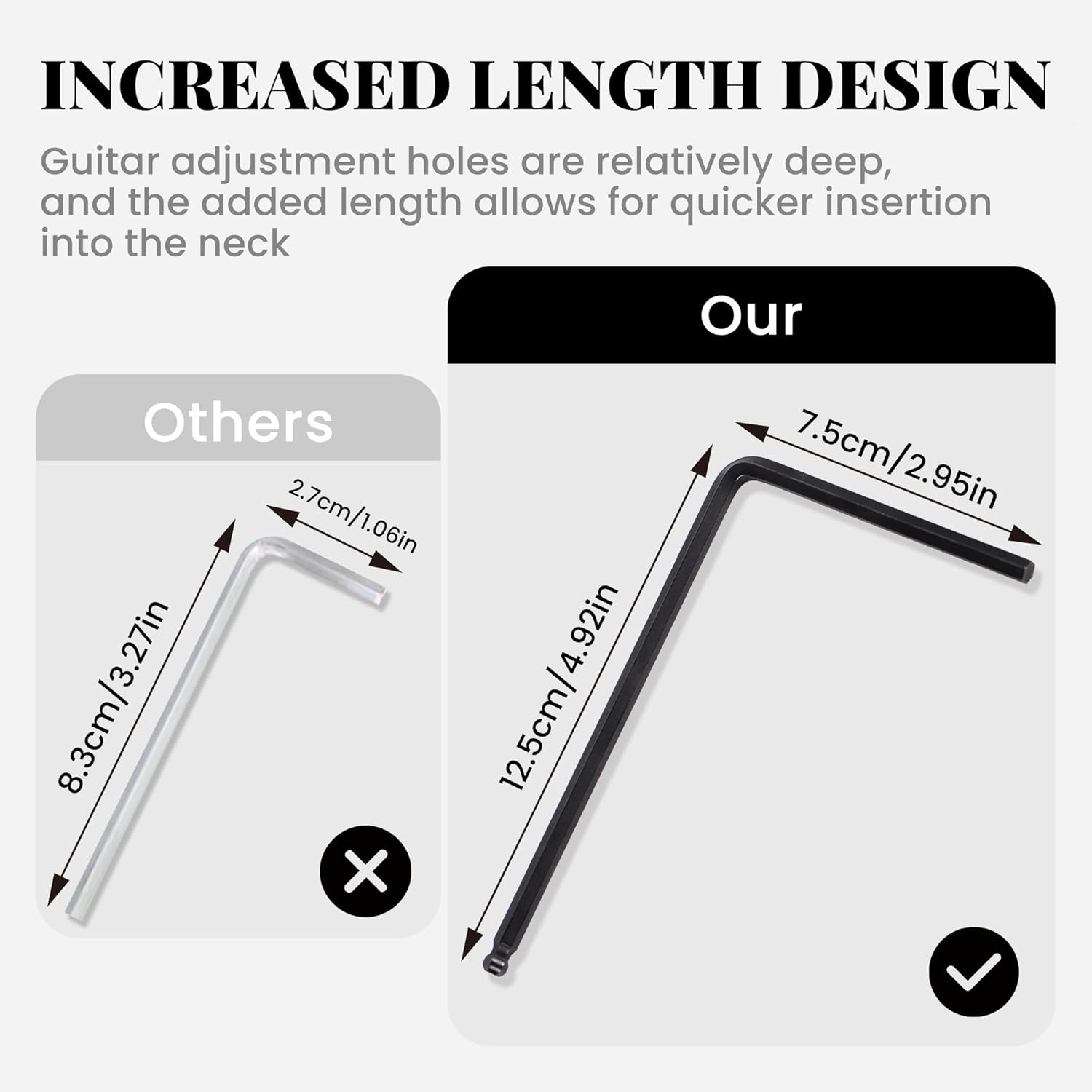 Guitar Truss Rod Wrench Set - 5Mm and 4Mm Allen Keys for Truss Rod Adjustment image number 5