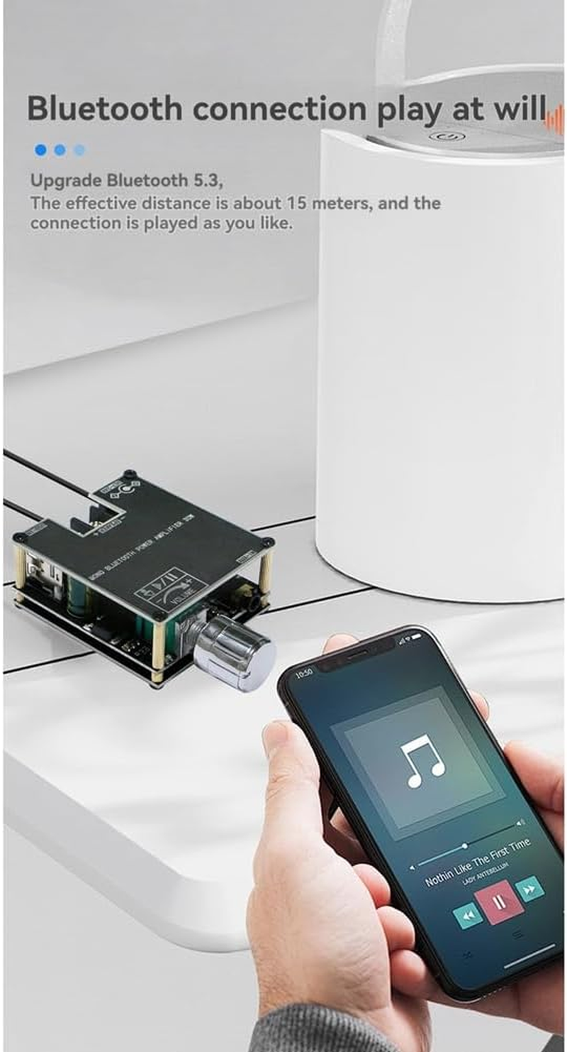Ysyaxsyt -301B Bluetooth Amplifier Board Single Sound 30W Bluetooth Audio Power Amplifier Module Home Video Accessories image number 5