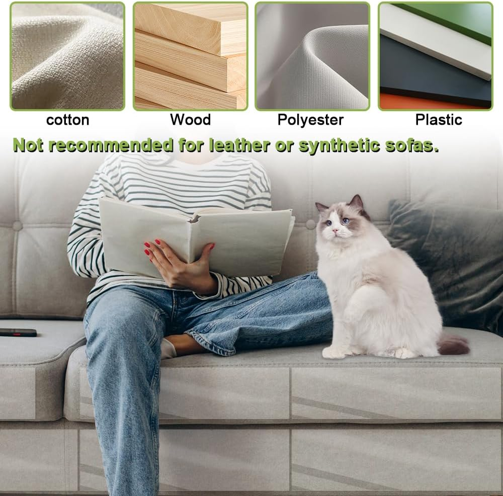 Sofa Transparent Scratch Protection Pad Furniture Protector Cat Scratching Film Cat Self-Adhesive Cat Scratch Protection Anti-Scratch Tape for Furniture Couch Sofa Wall image number 6