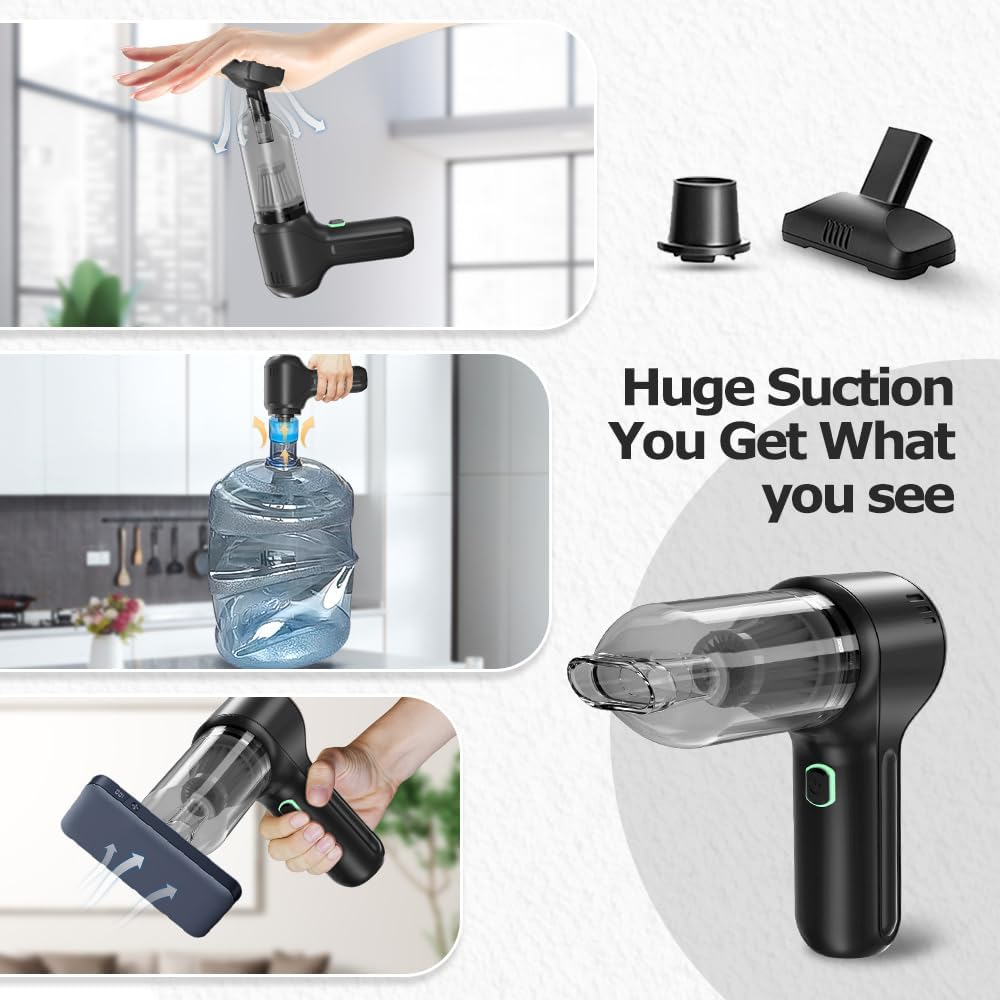 Ekbas Car Vacuum High Power Scution 18000PA 3 in 1 Blower Brushless Motor Wireless Handheld Vacuum Cleaner,120W Lightweight Cordless Mini Vacuum Portable Vacuum for Car Pet Hair Men Women Home Office image number 5