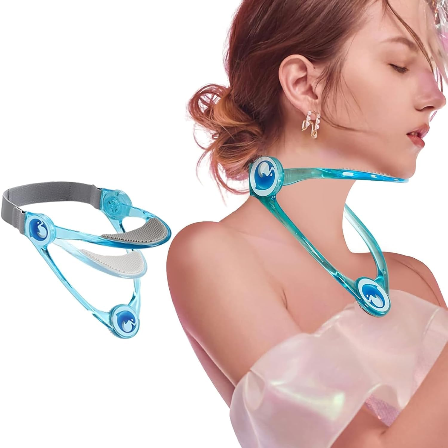 Neck Brace for Neck Pain and Support, 360 Degree Adjustable Cervical Collar for Working,Soft Neck Support Keep Vertebrae Stable and Aligned, Cervical Spine Pressure Relief（Blue） image number 3
