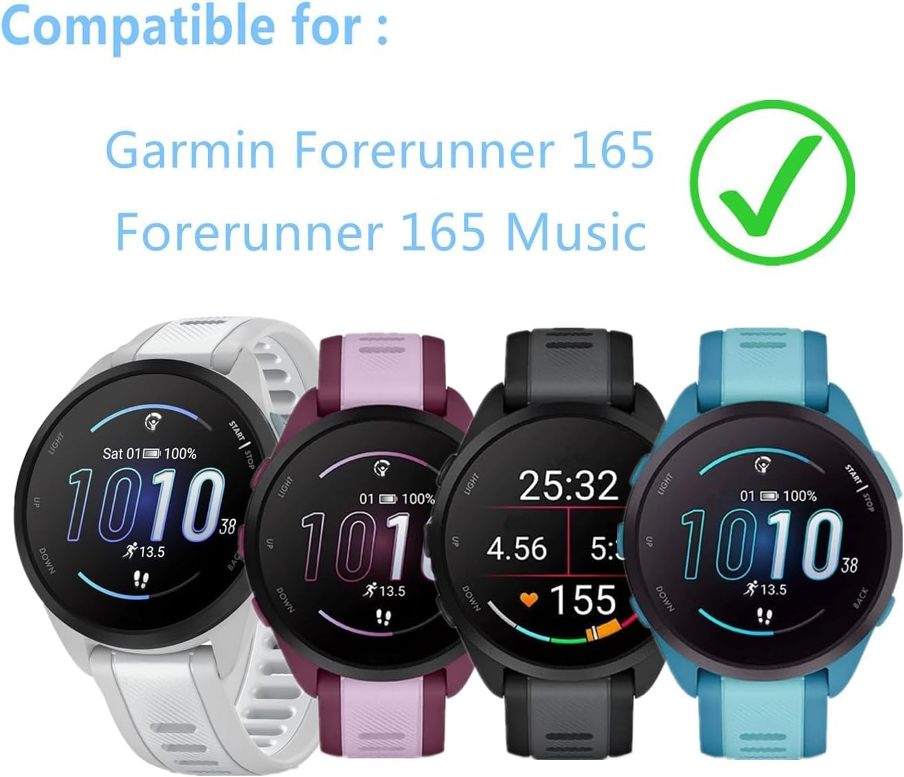 T Tersely (4 Pack) 9H Hardness Tempered Glass Screen Protector for Garmin Forerunner 165/165 Music, Screen Protector Film Guard for Garmin Forerunner 165/165 Music image number 4