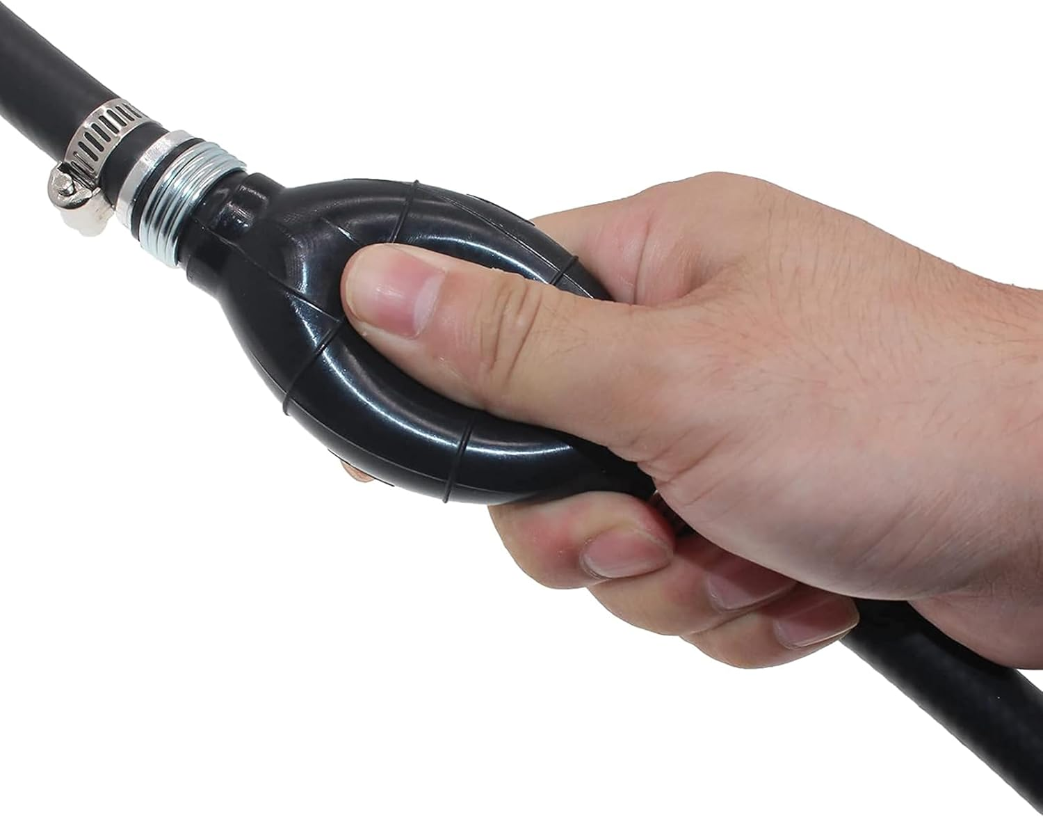 Universal 3/8 Inch Nylon Braided Fuel Line Assembly with Primer Bulb, 6FT Marine Outboard Boat Motor Hose, Steel Clamps for Rvs image number 6