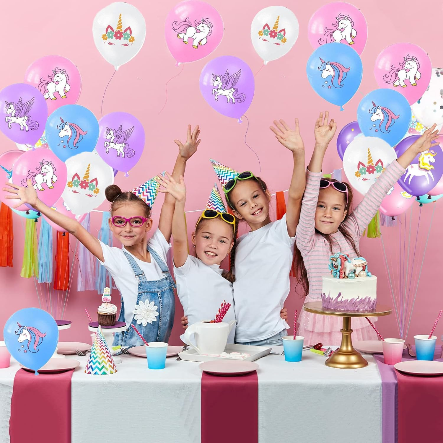 40Pcs/Pack Unicorn Latex Balloons Unicorn Birthday Party Decorations Purple Pink Blue Balloons Supplies for Girls Birthday Party Unicorn Theme Decor (Unicorn)