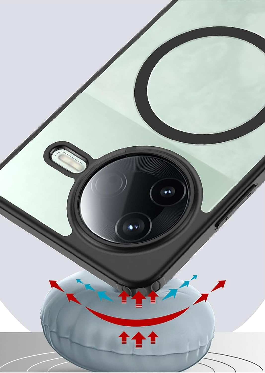 GIOPUEY Magnetic Mobile Phone Case for Xiaomi Poco F7 Ultra Case, Case Compatible with Magsafe, Matte PC Back + TPU Bumper Shockproof Protective Case - Black image number 2