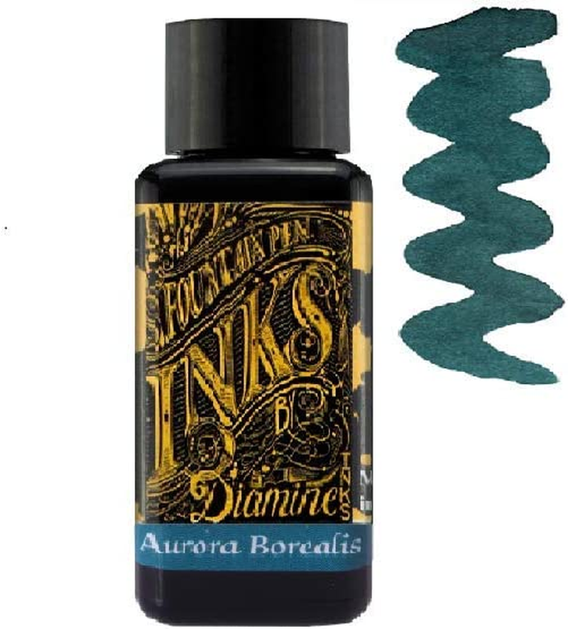 Diamine Fountain Pen Ink 30Ml - 3 X Bottles - Writer'S Blood & Earl Grey & Aurora Borealis, Writer'S Blood, Earl Grey, Aurora Borealis image number 2