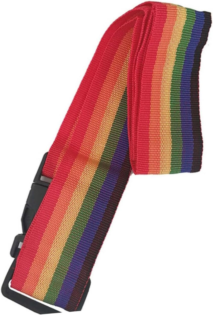 GLEAVI 4Pcs Rainbow Luggage Straps Sturdy Buckle for Suitcases and Bags Colorful Travel Packing Straps for Secure Bundling image number 6
