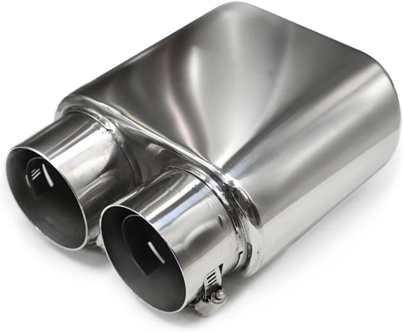 1 Pcs Double Inner Exhaust Tip 304 Stainless Steel Exhaust Tip Square Muffler Tips Compatible for Universal Car 60Mm Nozzle