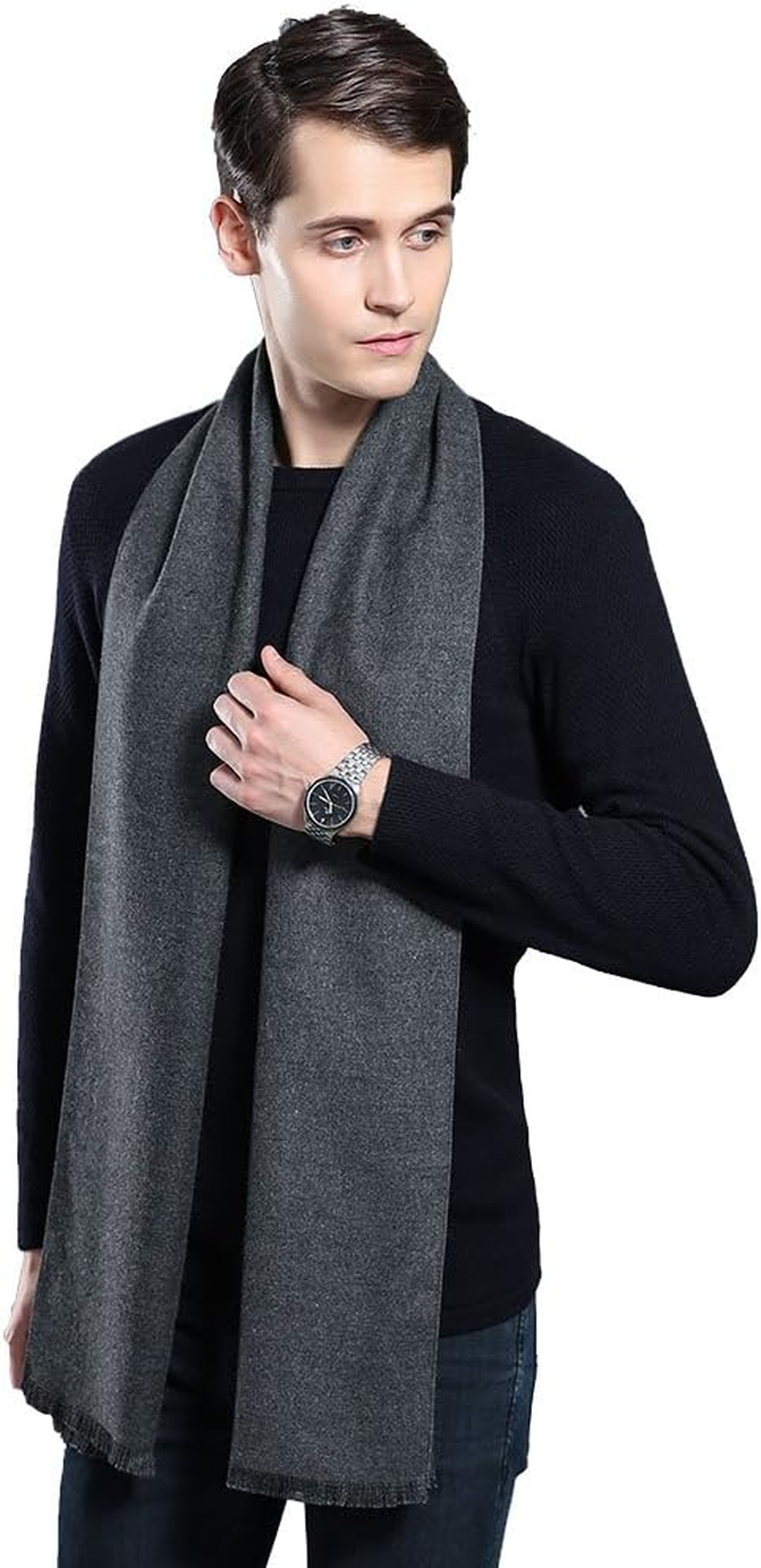 Mens Winter Cashmere Scarf - Ohayomi Fashion Formal Soft Scarves for Men(35 Colors)