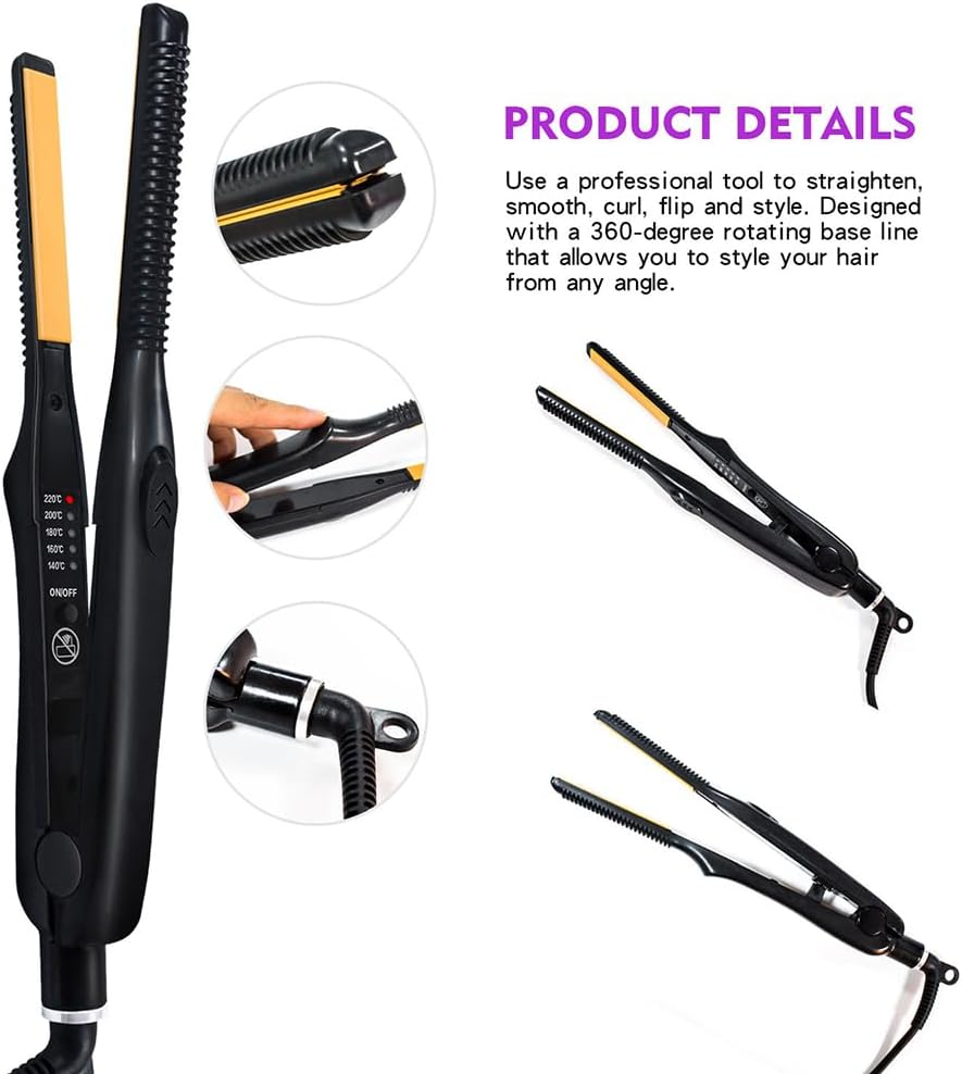 2 in 1 Hair Straightener, Ceramic Hair Curler with Adjustable Temperature, Professional Superfine Styling Tools for All Hair Types image number 1