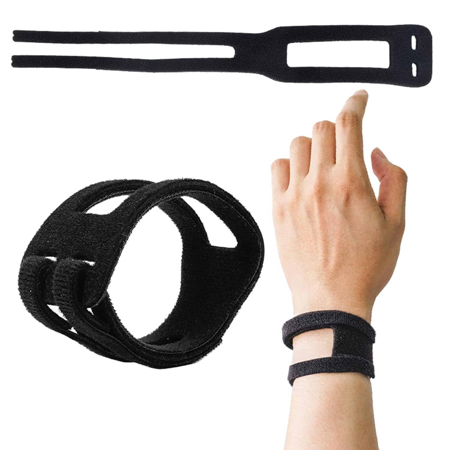 TFCC Wrist Brace for Weight Bearing Support, 2 Pcs Left and Right Wrists Adjustable Black Straps image number 1