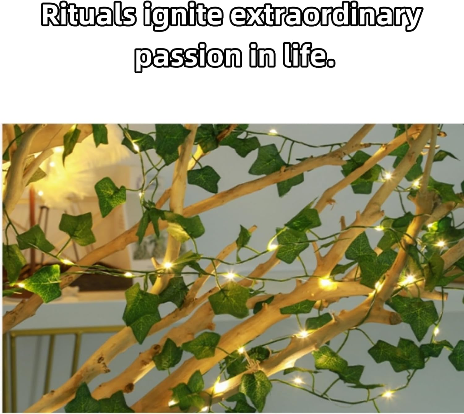 Luojinluoda 5M 50LED Leaf String Lights,Vine Lights, Battery Powered Green Leaf Garland Maple Fairy Lights for Indoor Outdoor Decor, Gardens, Weddings, Home Enhancement image number 1