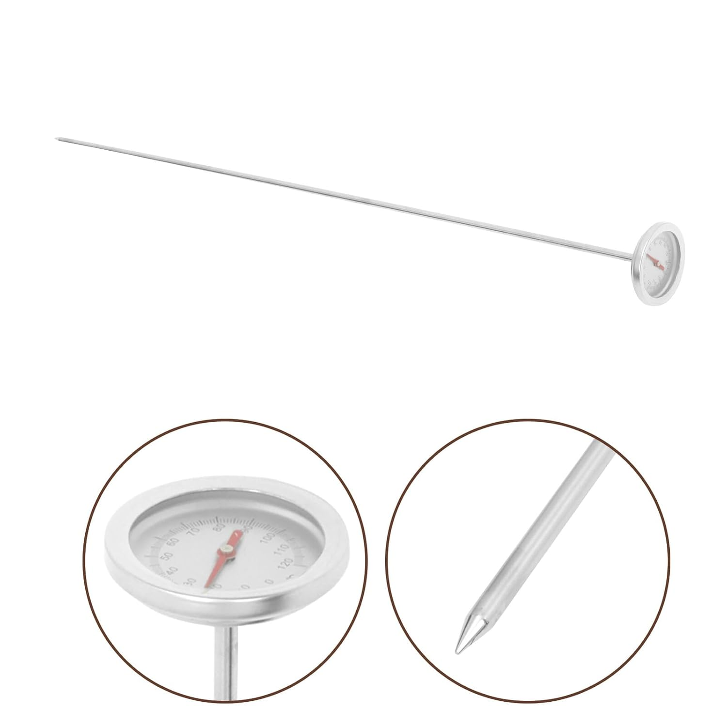 Jojofuny Stainless Steel Soil Thermometer with Long Probe for Accurate Backyard Garden and Compost Temperature Measurement Portable Gardening Tool for Greenhouse and Outdoor Use image number 3