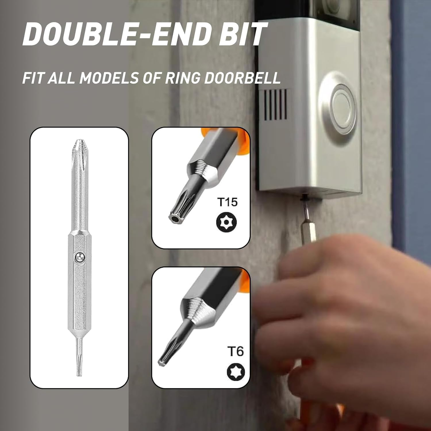 Doorbell Security Screw Kit Tamper-Proof Replacement Screws Driver for Ring 1 2 Pro anti Theft Installation Hardware 4 Screws Tool Included image number 5