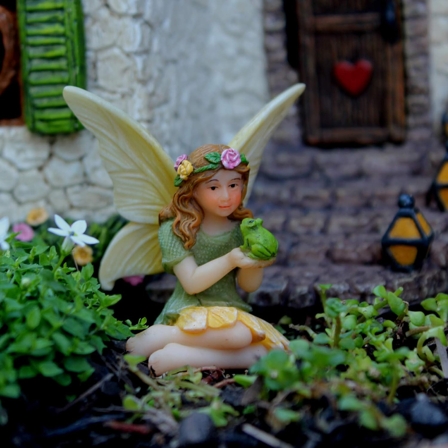 PRETMANNS Fairies for Fairy Garden &ndash; Fairy Garden Accessories &ndash; Fairy Garden Fairies &ndash; Cute Fairy Garden Figurines and a Fairy Sign - Miniature Fairy Garden Accessories - 3 Piece Fairy Set