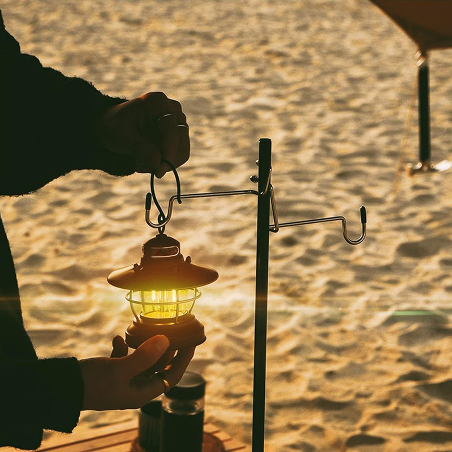 Joyeee Folding Camping Lantern Stand Pole Stake Accessories, Camping Light Stand Pole Hanger Camping Equipment, Outdoor Picnic Lighting Device Gift for Men Father image number 6