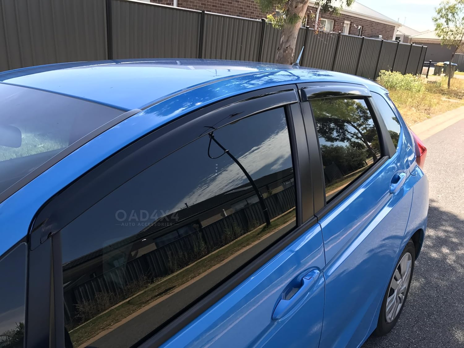 OAD4X4 Weathershields Compatible with Honda Jazz 2014-2020, Injection Weather Shields Window Visors Wind Deflectors Sun Rain Guard 4PCS Set image number 3