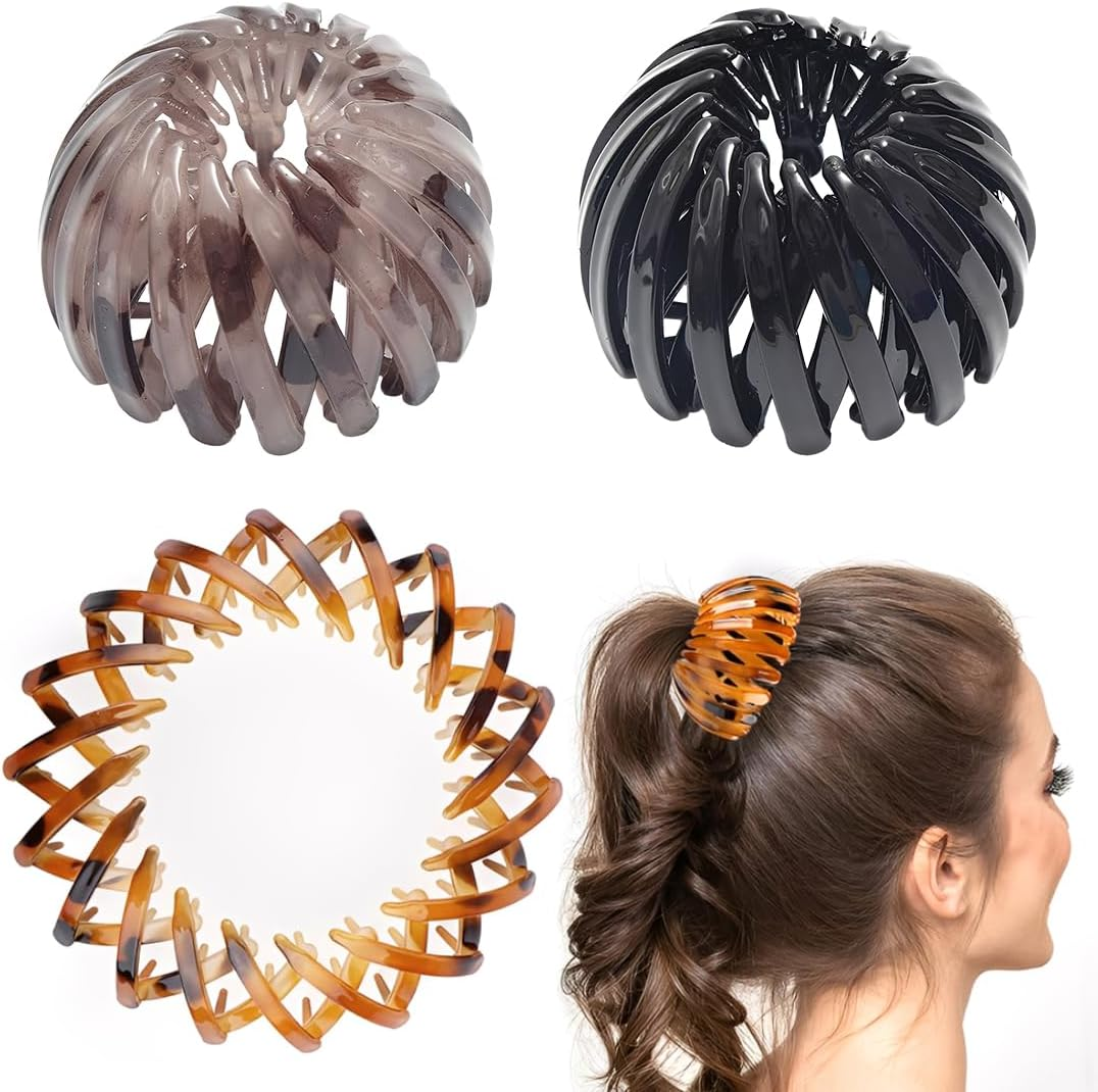 Pack of 3 Hair Clips for Women, Vintage Bird Nest Hair Clips, Large Hair Clips, Hair Accessory, Hair Accessories for Girls, Women, Plain image number 2