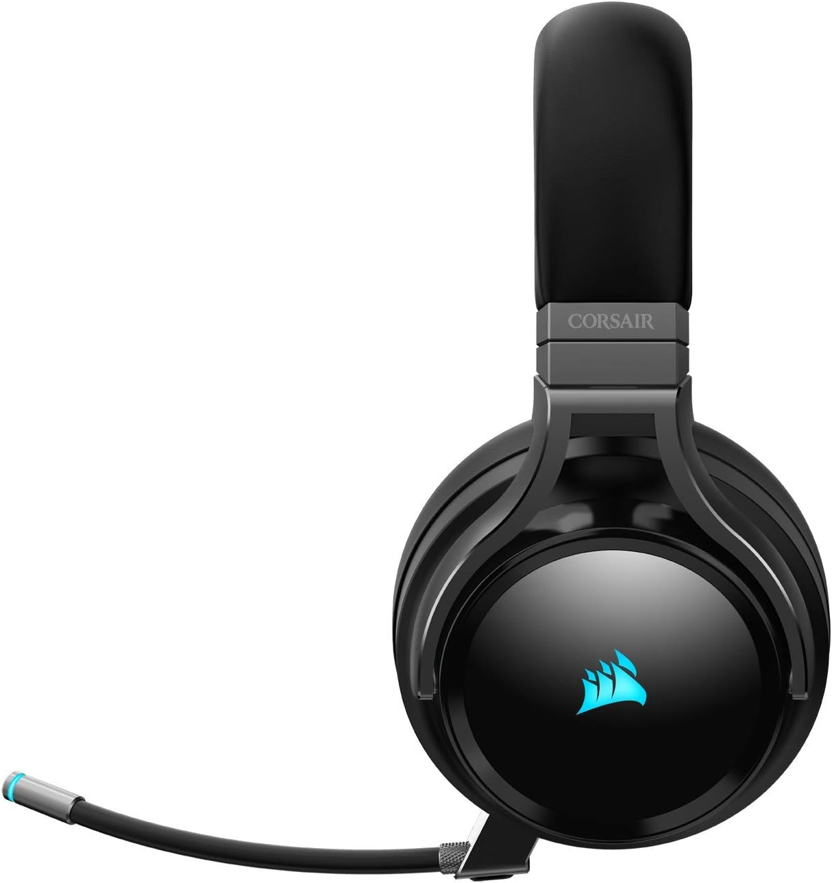 CORSAIR Virtuoso RGB Wireless High&ndash;Fidelity Gaming Headset &ndash; 7.1 Surround Sound &ndash; Detchable Omni-Directional Microphone &ndash; Icue Compatible &ndash; PC, Mac, PS5, PS4, Nintendo Switch, Mobile &ndash; Carbon - Black image number 3