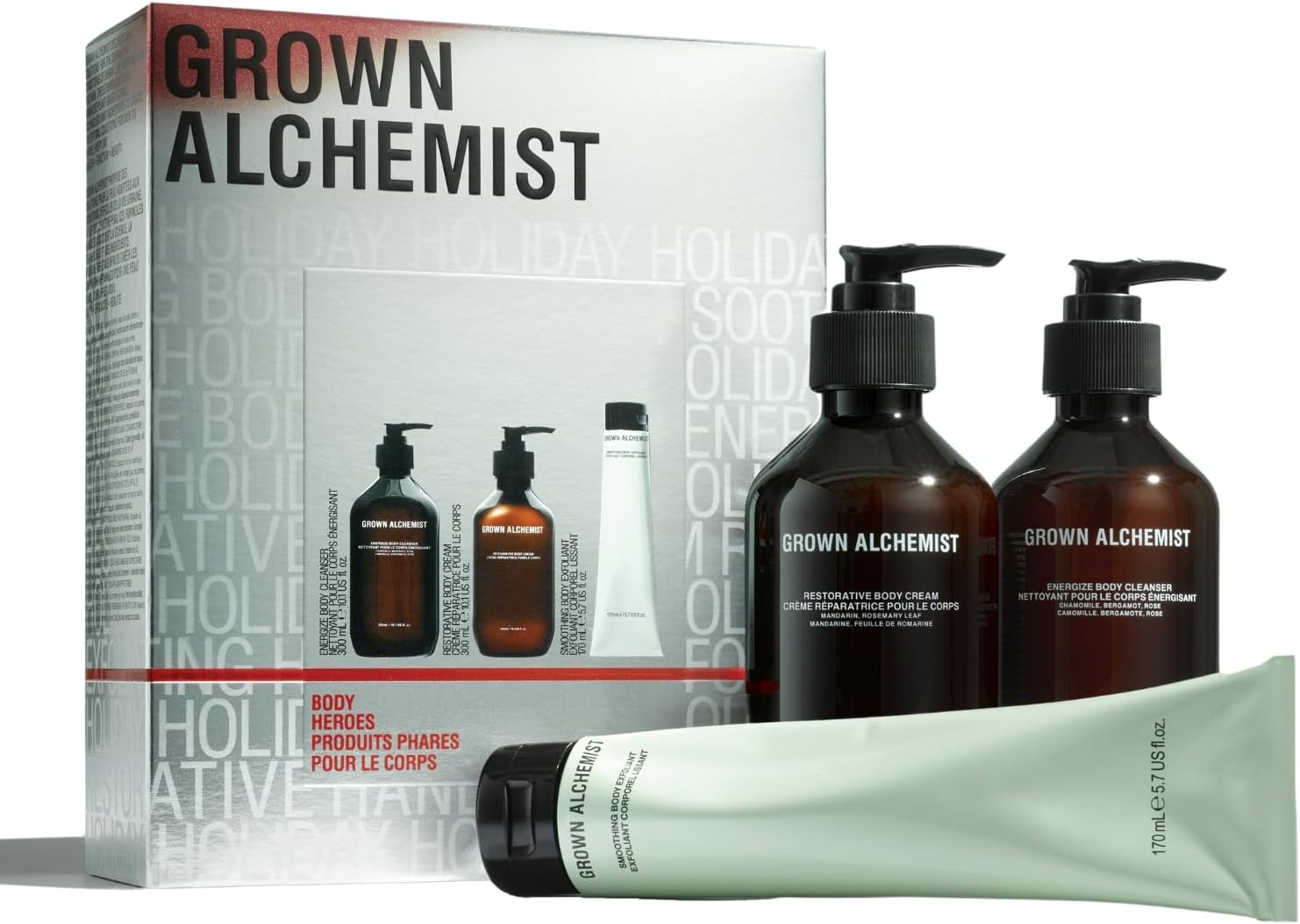 Grown Alchemist Body Heros Kit, Head to Toe Essentials,Limited Edition Holiday & Value Pack: Exfoliant, Cleanser & Cream image number 2