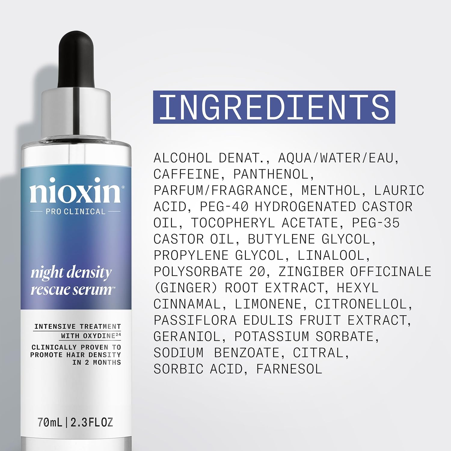 Nioxin Night Density Rescue Hair Thickening Serum, 70 Ml