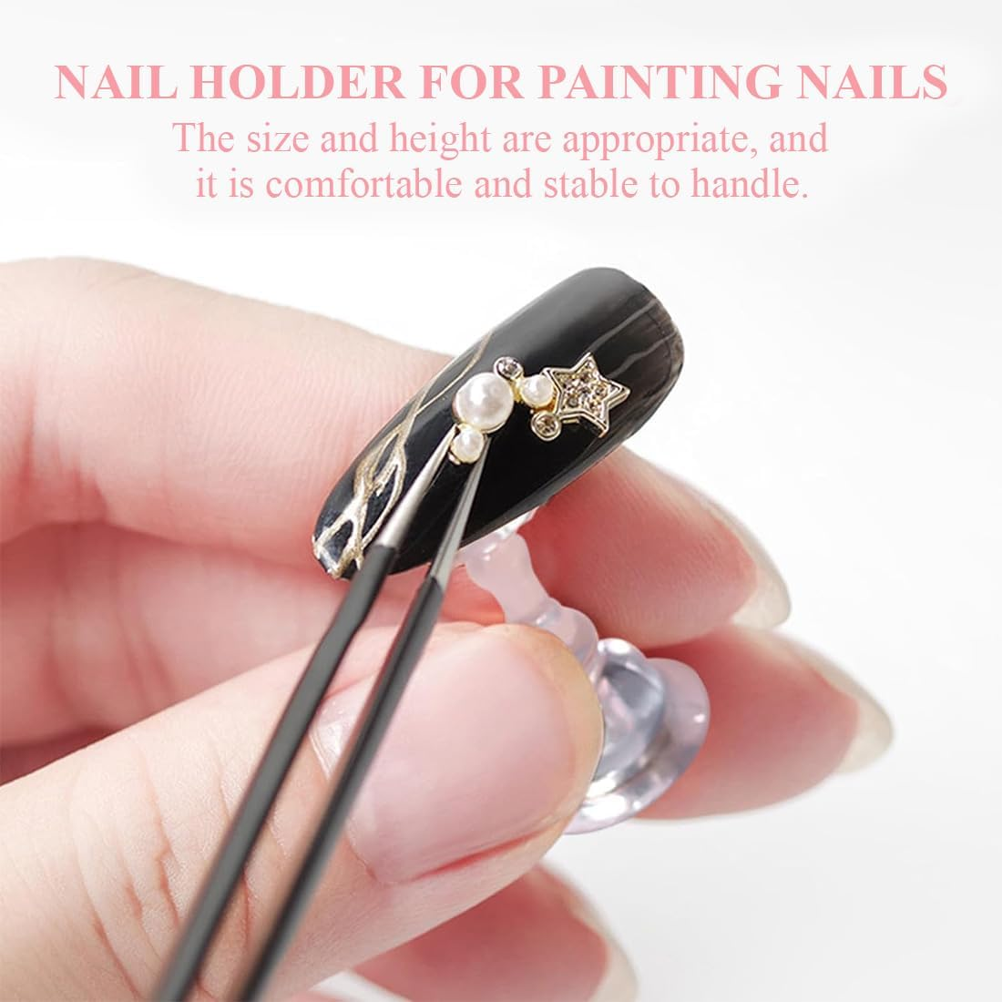 2 Sets Magnetic Nail Tips Holder, Acrylic Nail Stand, Acrylic Nail Art Practice Stand, Nail Practice Stand with Adhesive Clay for DIY Nail Art Stand, False Nail Tip, Manicure Tool image number 4