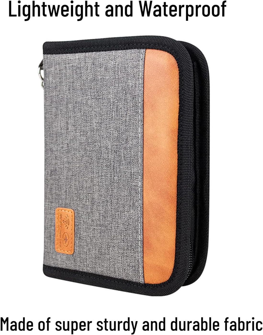 Passport Holder for Famliy Travel Wallet Passport Wallet Document RFID Blocking Organizer with Zipper Clutch Bag Flight Ticket Credit Cards Men Women, Black, Rfid Blocking Travel Passport Wallet image number 6