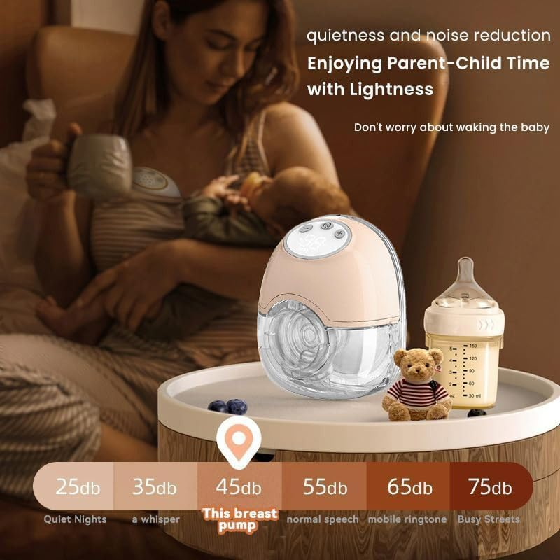 Oolong Wearable Breast Pump,Breast Pump Hand-Free,Milk Pump,Breast Pump,4 Modes 12 Levels,Led Display,1100Mah Ultra-Long Life,Silicone Double Enamel Design, 180Ml Large Capacity, Low Noise, No Binding image number 4
