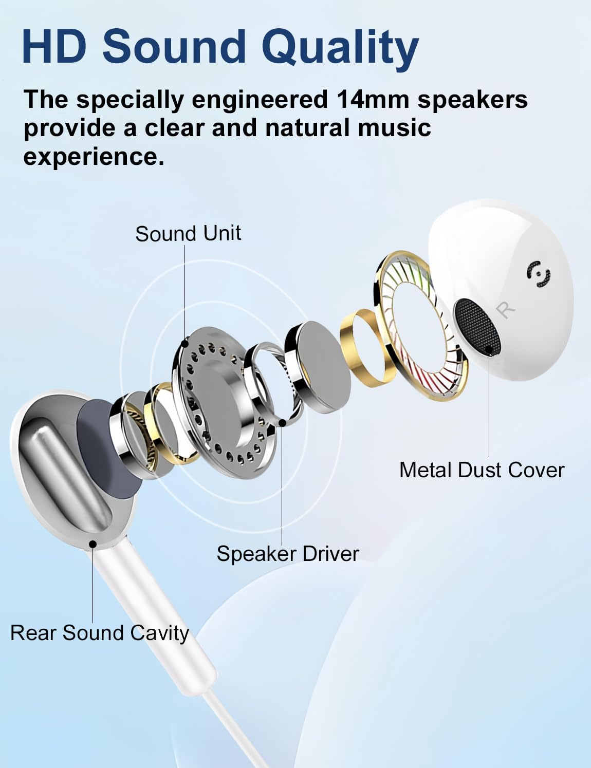 MAS CARNEY Wired Headphones WH9, Pack of 2, In-Ear Wired Earphones with Mic & Control 3.5Mm Jack, for Apple Iphone, Samsung, Google, Vivo, Oppo, Xiaomi, Redmi, Computer, Laptop, Gaming, Sports image number 5