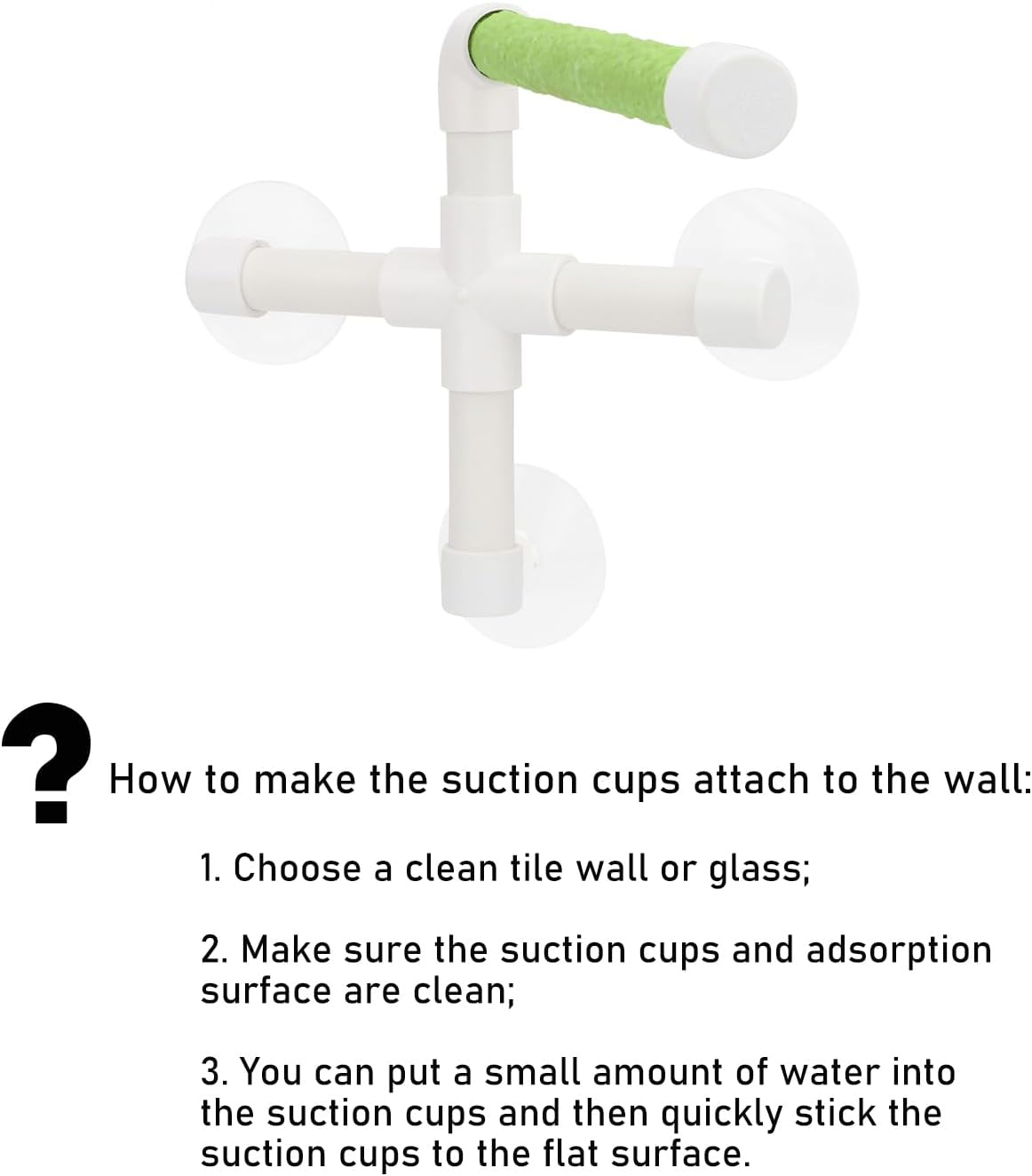 Hypeety Portable Suction Cup Bird Window and Shower Perch Toy for Bird Parrot Macaw Cockatoo African Greys Budgies Parakeet Bath Perch Toy image number 3