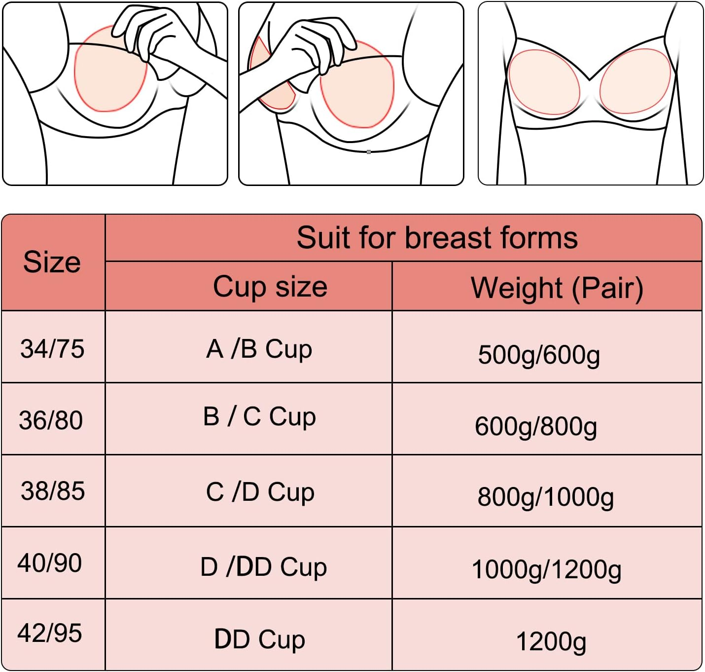 Vollence See through Mastectomy Bra Silicone Breast Forms Pocket Bra Fake Prosthesis Crossdresser image number 6