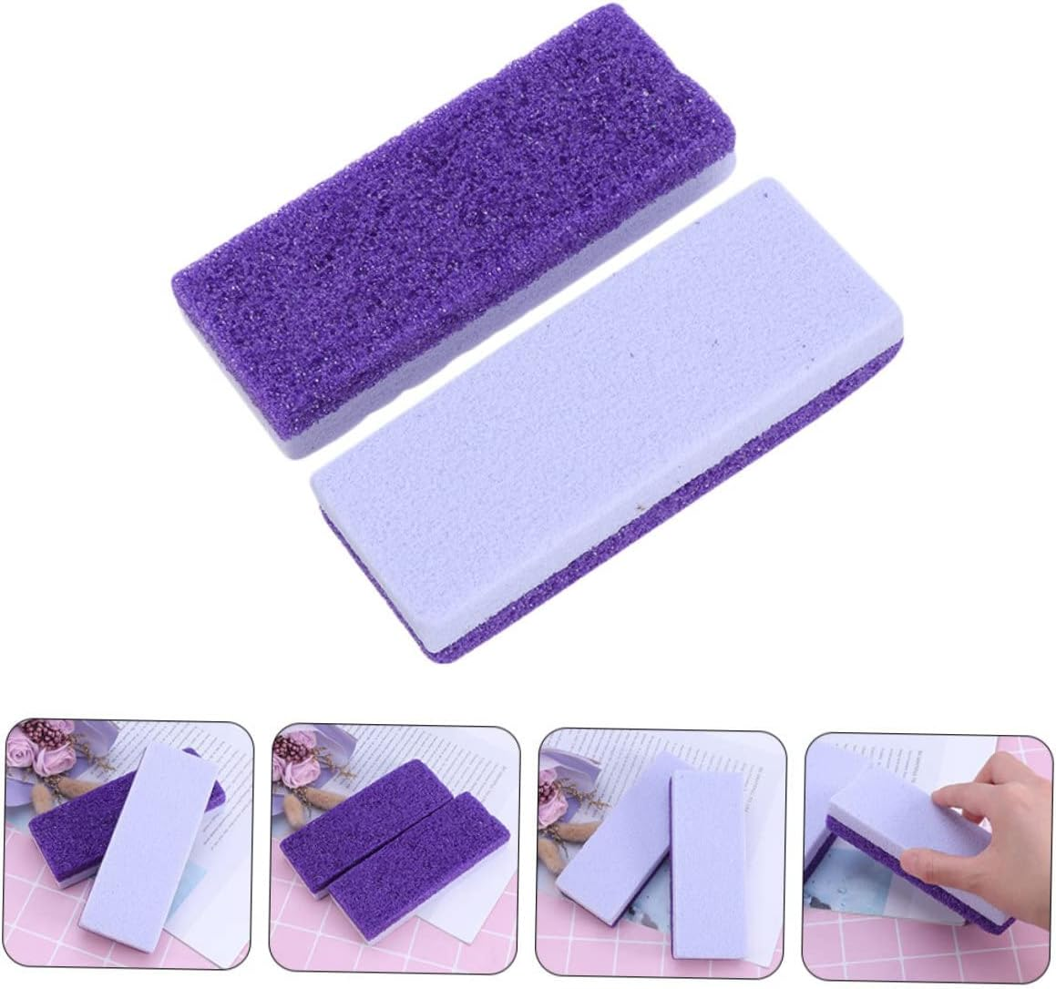 TOVINANNA 2Pcs Double-Sided Purple Foot Pumice Stone Callus Remover Dead Skin Remover Foot Care Scrubber Portable Exfoliating Tool for Smooth Heels image number 6