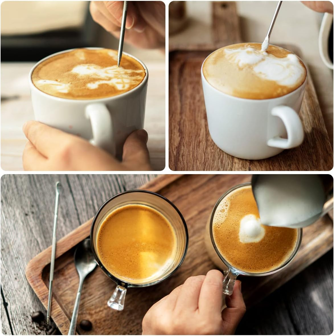 Metal Milk Frothing Jug 20Oz/600Ml Milk Frothing Pitcher with Decorating Art Pen Stainless Steel Steaming Measurements inside for Espresso Machine Coffee Foam Making Cappuccino Latte image number 5