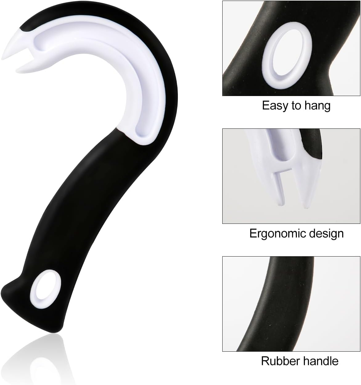 Easy Open Ring Pull Can Opener, J Hook Can Opener Pull Tab No-Slip Rubber Grip Jars Can Lid Lifter Manual Ring Top Soda Tin Bottle Opener Tool for Seniors, Children, Weak Hands image number 6