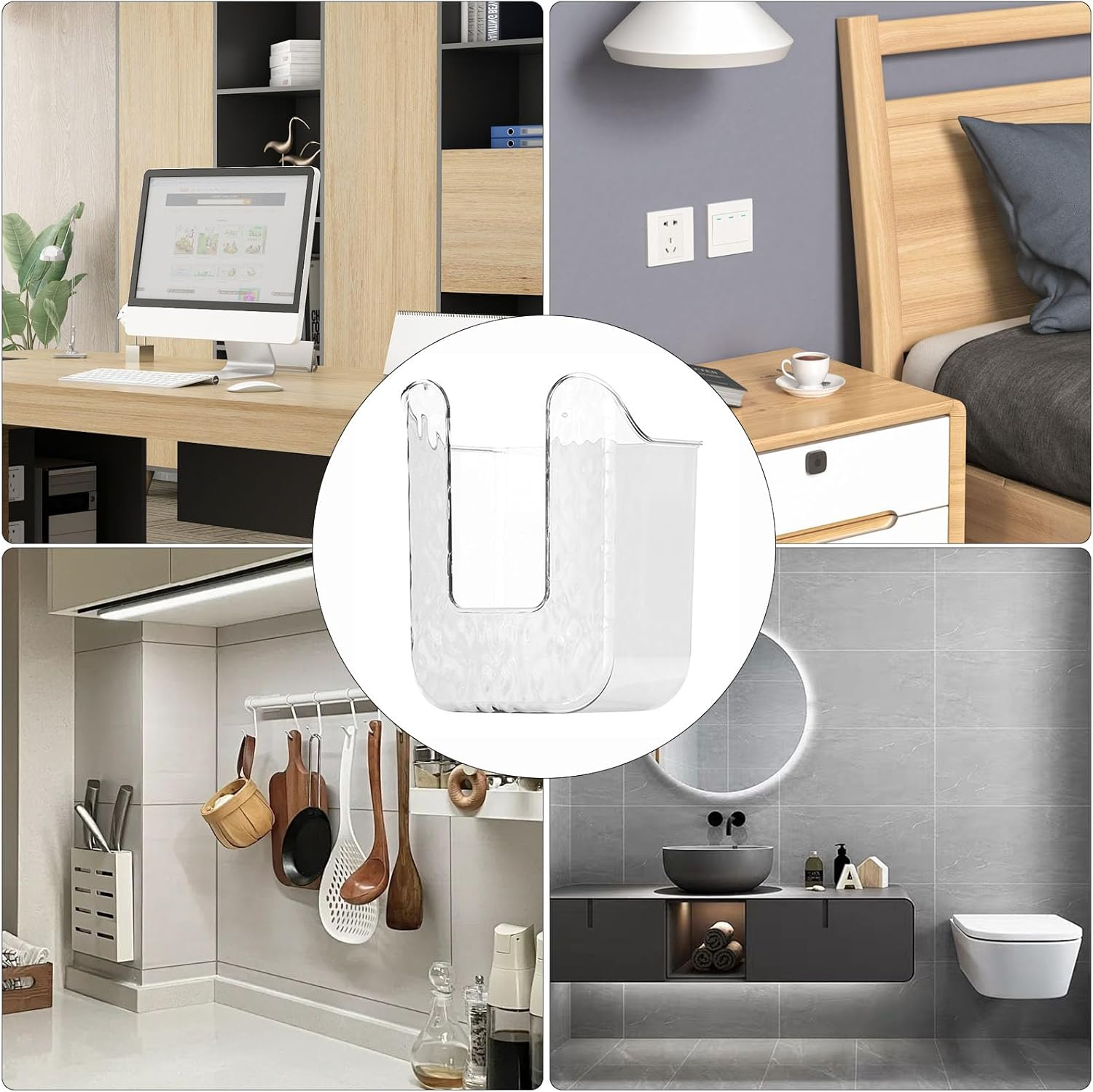 Wet Wipes Box - Wipe Dispenser for Bathroom, 15.5Cm Wet Wipes Storage Box - Wall-Mounted Wipe Dispenser Made of ABS, Hygienic & Space-Saving, Ideal for Bathroom & Kitchen - White image number 2