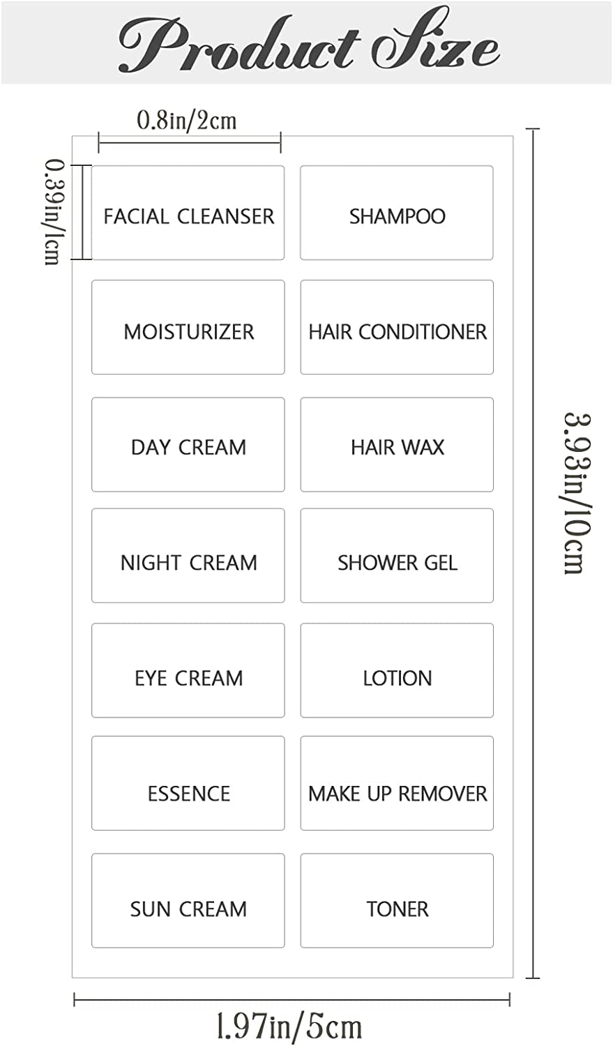 140Pcs Clear Bathroom Labels for Beauty Organization - Waterproof Stickers for Body Wash, Shampoo Dispensers, Skin Care Bottles, Lotion Cream, Cosmetic Travel Bottles image number 1