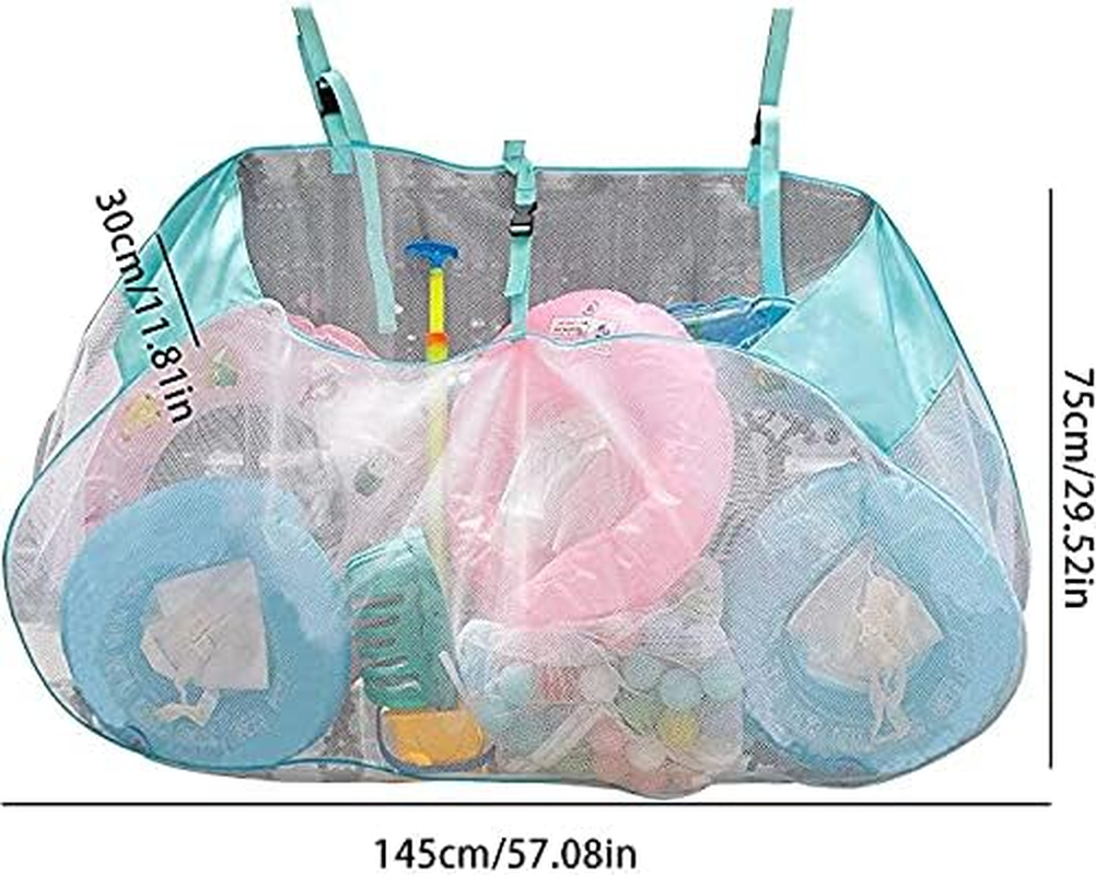 Pool Mesh Bag, Toy Storage for Pool, Swimming Pool Accessories, Pool Floats, Balls, Toys and Equipment Rolling Mesh Organizer Storage Bin image number 6
