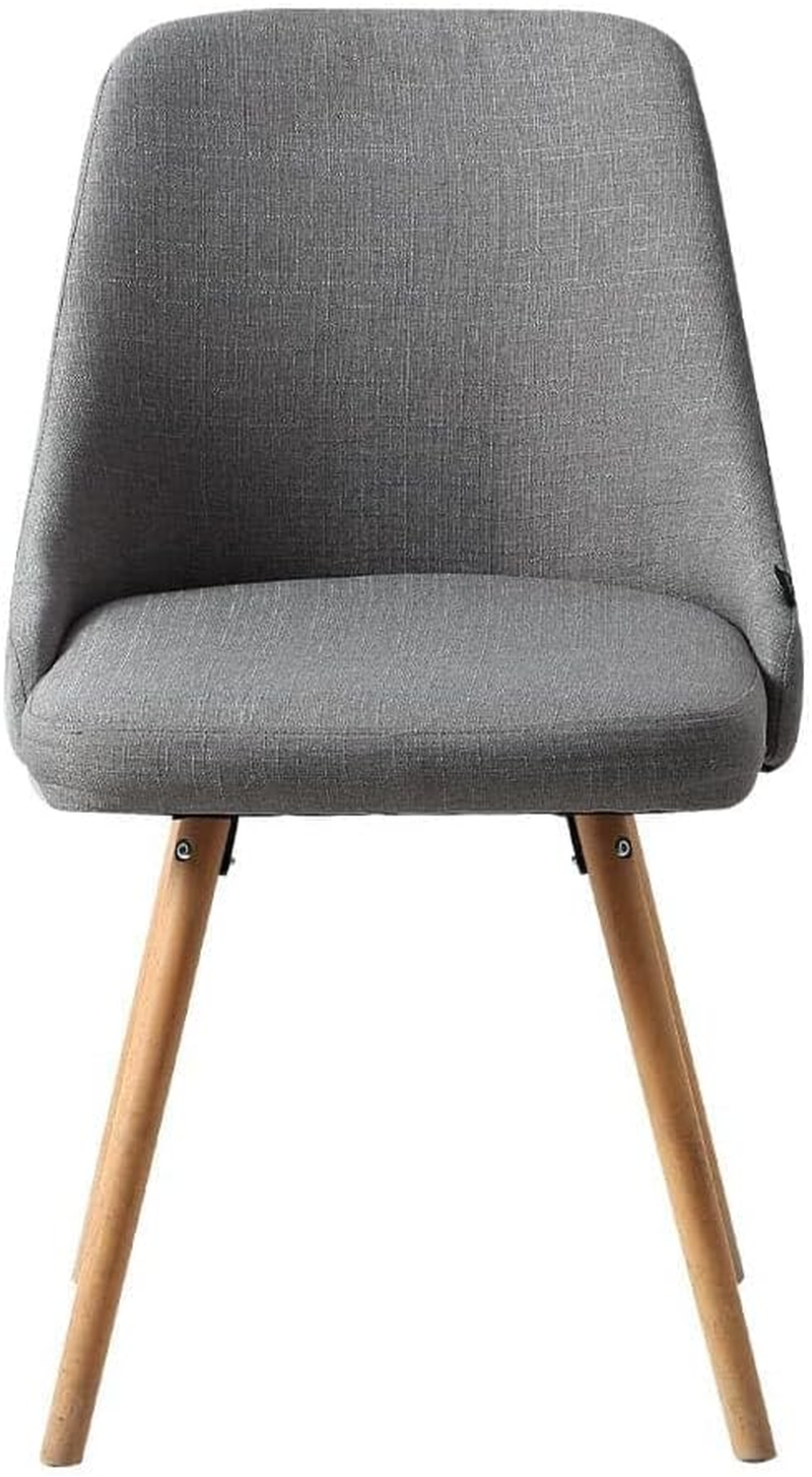 Artiss Dining Chairs Set of 2 Grey Esright Chair Nursing Seats Reading Seating Home Living Room Bedroom Kitchen Cafe Office Furniture, Polyester Fabric, in 45Cm Seat Height image number 2