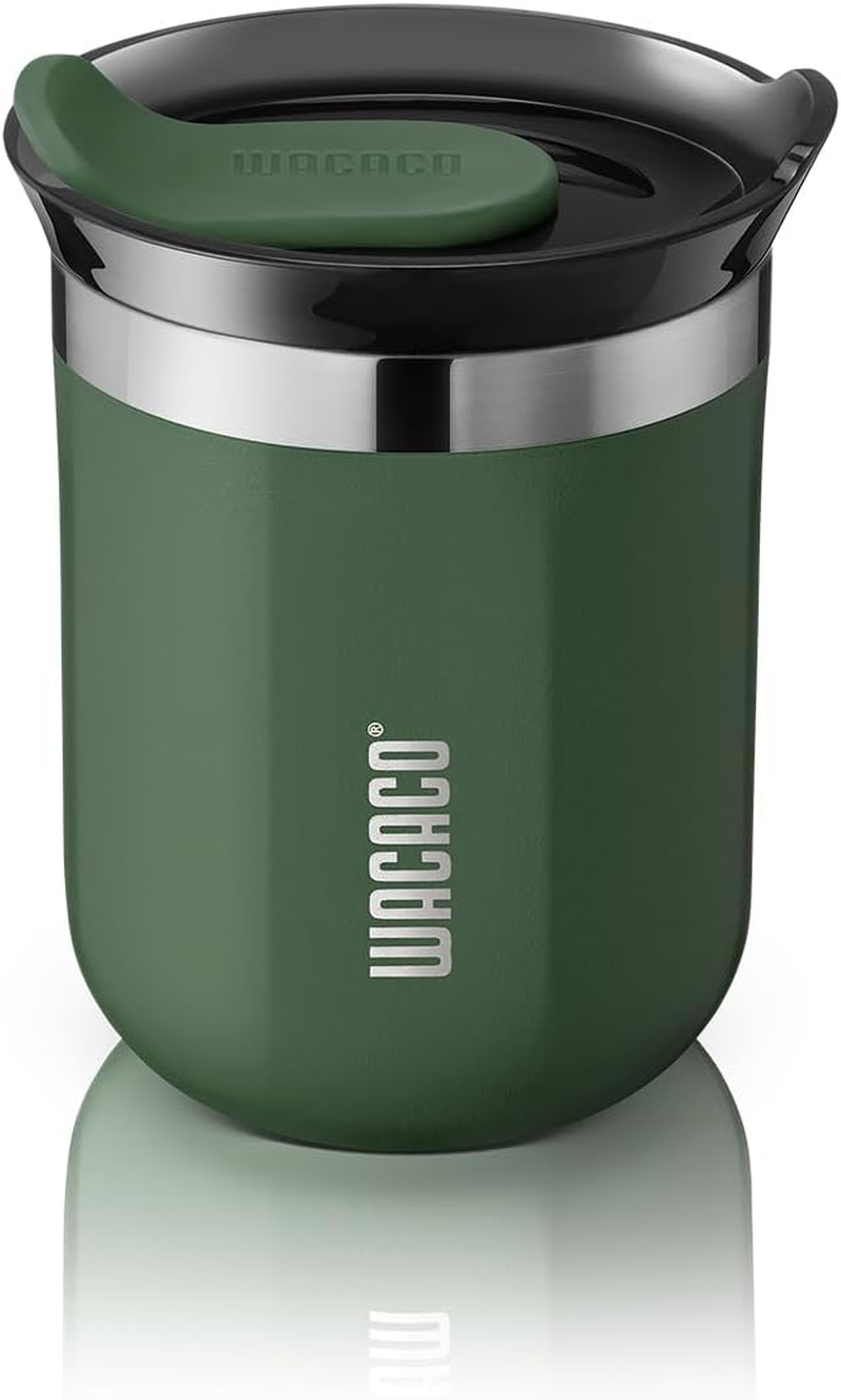 WACACO Octaroma Classico Vacuum Insulated Coffee Mug, Double-Wall Stainless Steel Travel Tumbler with Drinking Lid, 6 Fl Oz (180Ml), Blue