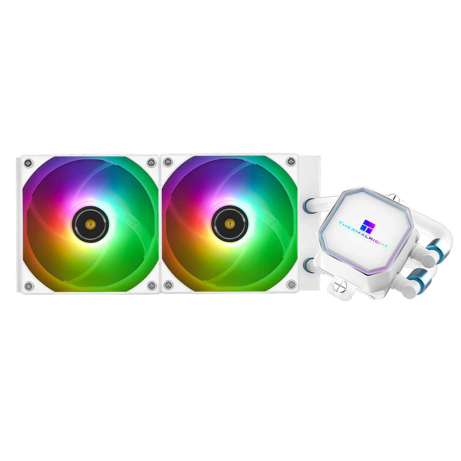 Thermalright Frozen Prism 240 White ARGB CPU Water Cooler with Dual PWM Fans ARGB, Water Pump Speed Is 3300RPM, for AMD: Am4/Am5,Intel Lga1150/1155/1200/1700/1851/2011,Case 240 Radiator