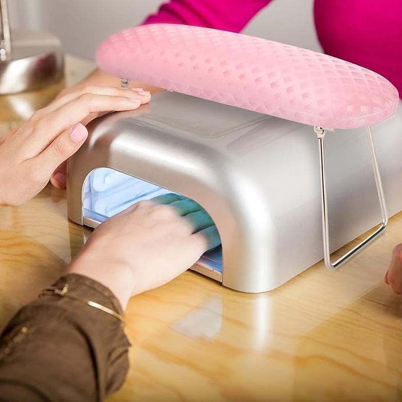 WOYAODONG Nail Arm Rest Microfiber Leather Nail Pillow Hand Rest Leather Manicure Pillow Stainless Steel Stand Nail Cushion Nail Art Hand Pillow Nail Arm Holder for Women Girls Nail Art Decoration (Pink) image number 5