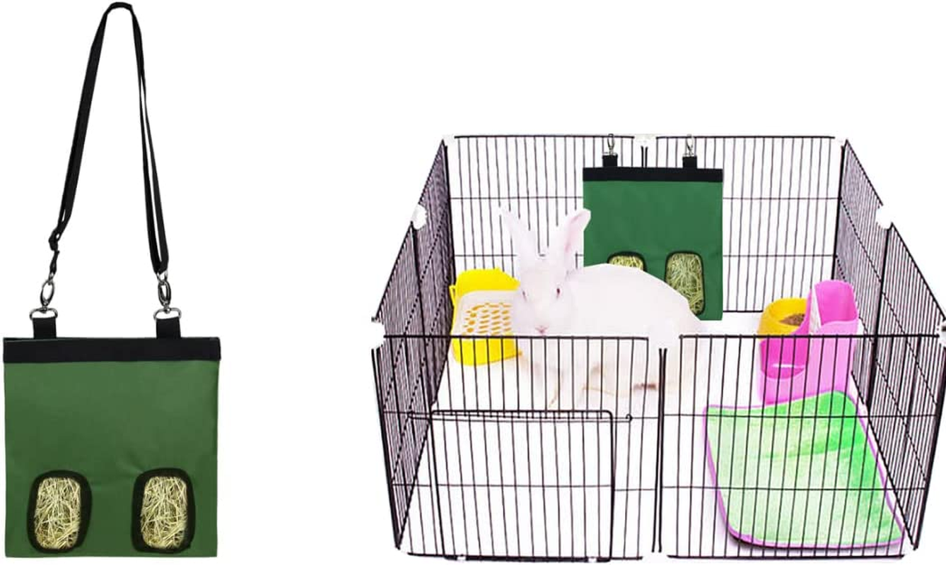 Guinea Pig Hay Feeder Bag, Rabbit Bunny Hamster Chinchilla Feeder Holder Cage, Small Animal Hanging Food Storage, 600D Oxford Cloth Fabric Blue image number 2