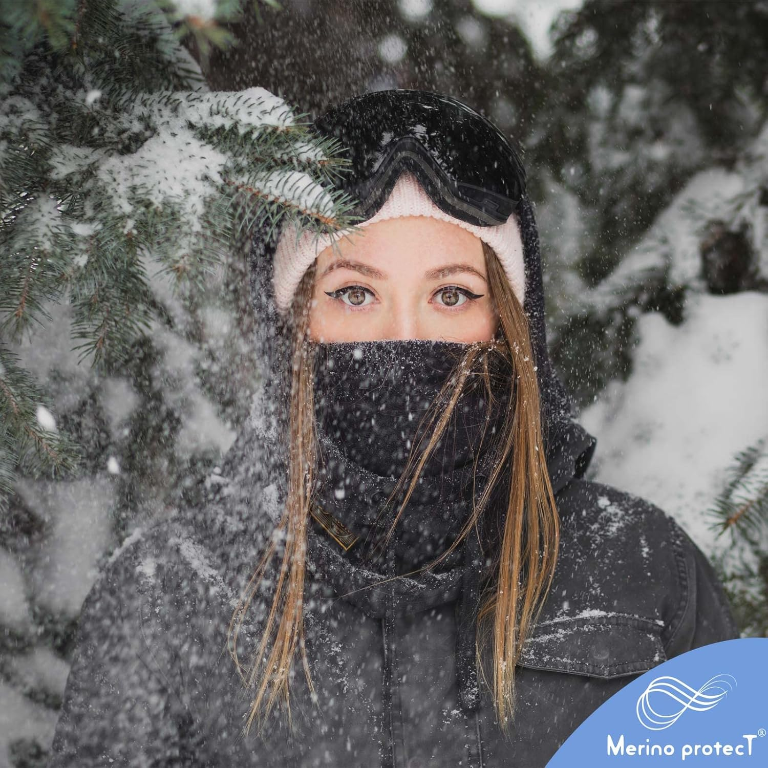 Merino Protect 100% Merino Wool Neck Gaiter Men Women Breathable Face Mask Lightweight Neck Warmer Motorcycle Hiking Hunting image number 6