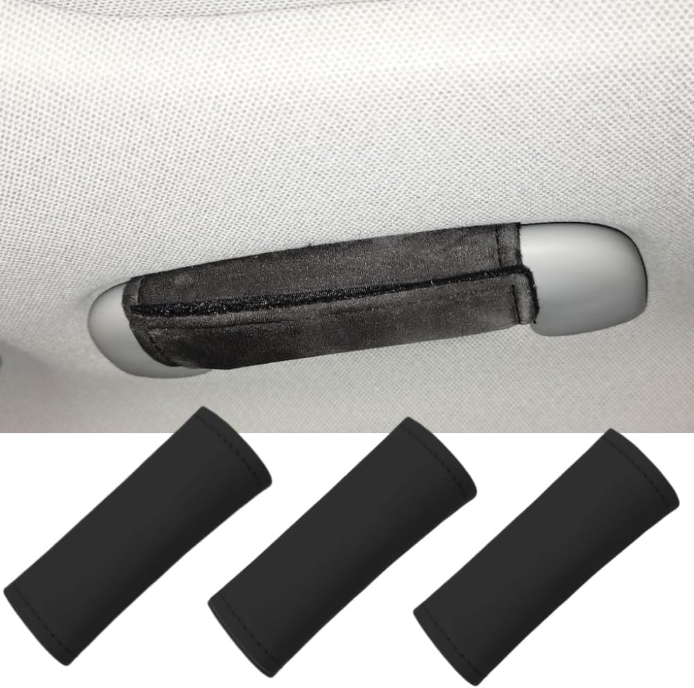 Leather inside the Car Door Handle Cover, Universal Interior Car Door Handle Cover, Door Pull Handle Cover, Suitable for SUV Trucks, 4PCS Car Handlebar Gloves image number 4