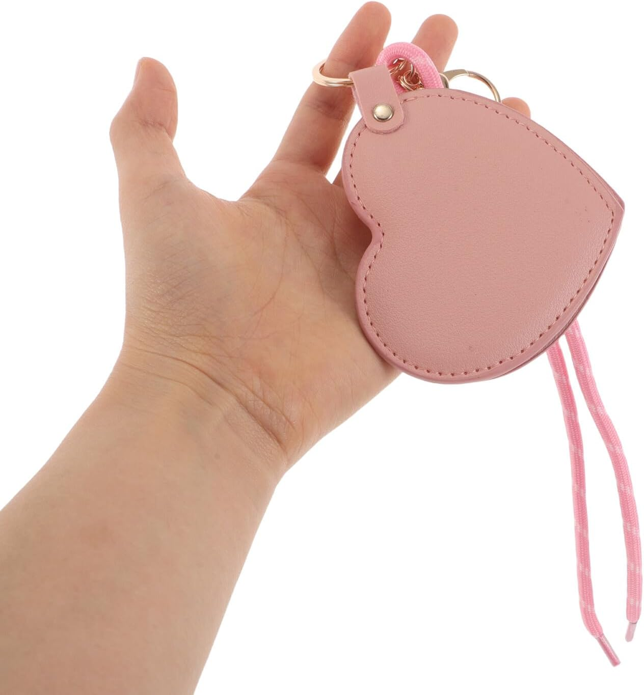 TOVINANNA 2Pcs Rotating Makeup Mirror Heart-Shaped Travel Handheld Mirror for Women Compact Mini for Touch-Ups in Purses Wallets Charms Wristlet Keychain - Multicolor image number 6