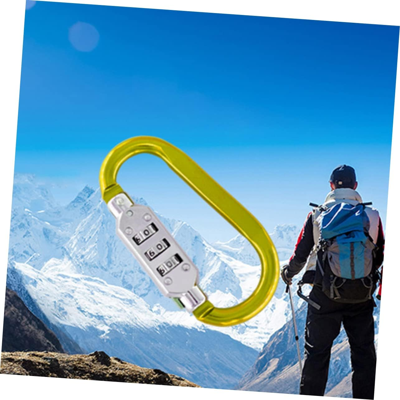 Outanaya Travel Backpack and Suitcase Carabiner Lock Combination Anti-Theft Compact 3.2 Inch Aluminum Alloy Lightweight Padlock Random Color image number 5