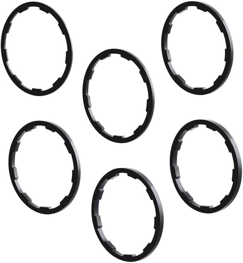 6Pcs Cassette Spacer Bicycle Flywheel Washer Spacer Bicycle Bottom Bracket Axle Washer 1Mm/1.5Mm/1.85Mm/2Mm/2.18Mm/2.35Mm Bike Cycling Flywheel Axle for MTB Road Mountain Bike image number 4