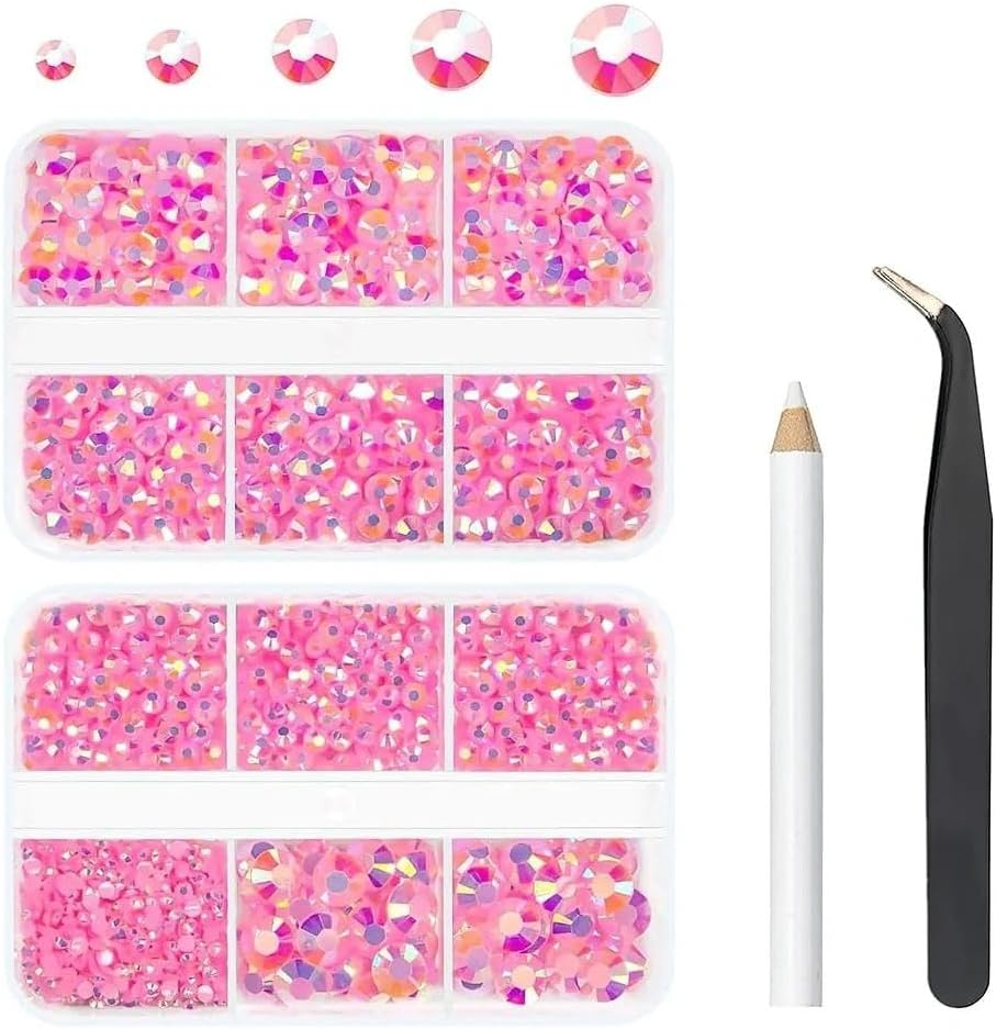 Flatback Resin Rhinestones for Nail Art DIY Crafts, 6000PCS Multi-Size Sparkling Gems Nail Charms Crystals for Bedazzling - Ermaoo image number 2