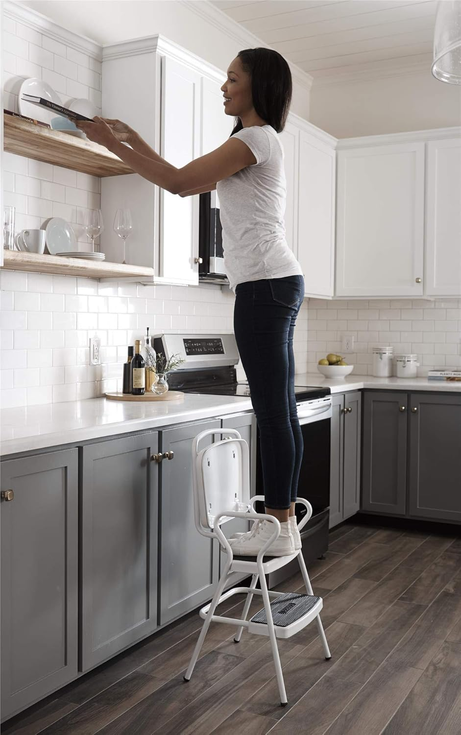 Cosco 11-130WHT Chair/Step Stool, White image number 3