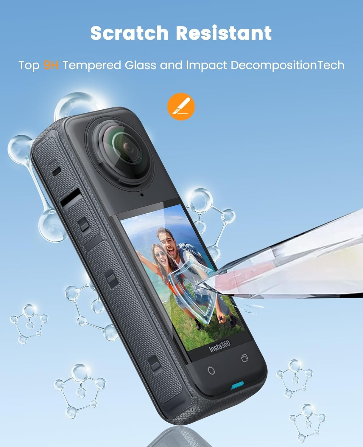 Yeavoic Screen Protector for Insta 360 X4 Screen Protector, Hardened, Pack of 2 Camera Accessories for Insta360 X4 Film, 9H Hardness, Glass, Scratch-Resistant image number 1